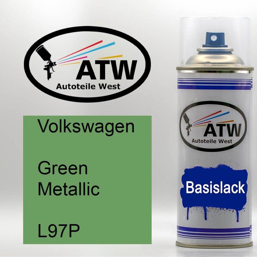 Volkswagen, Green Metallic, L97P: 400ml Sprühdose, von ATW Autoteile West.